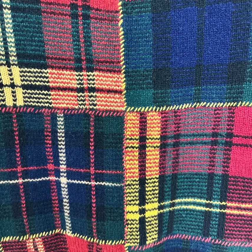 [BUNJANG] Ralph Lauren Tartan Check Half Knit Top / 랄프 로렌 타탄체크 하프 니트