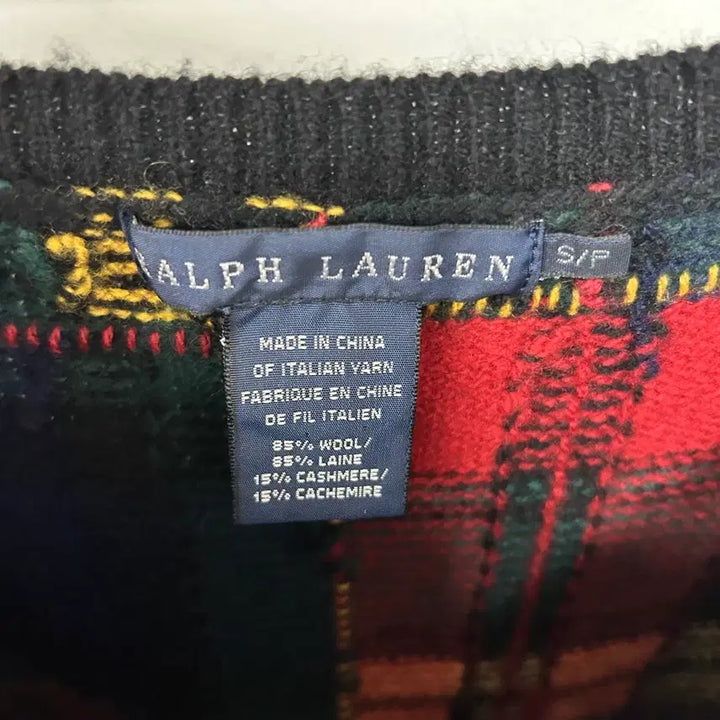 [BUNJANG] Ralph Lauren Tartan Check Half Knit Top / 랄프 로렌 타탄체크 하프 니트