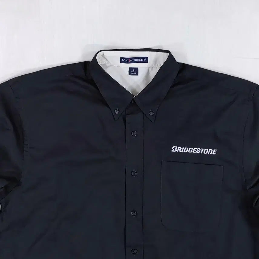 [BUNJANG] Bridgestone Port Authority Work Shirt L / 브릿지스톤 자수 포트 오소리티 워크셔츠 L