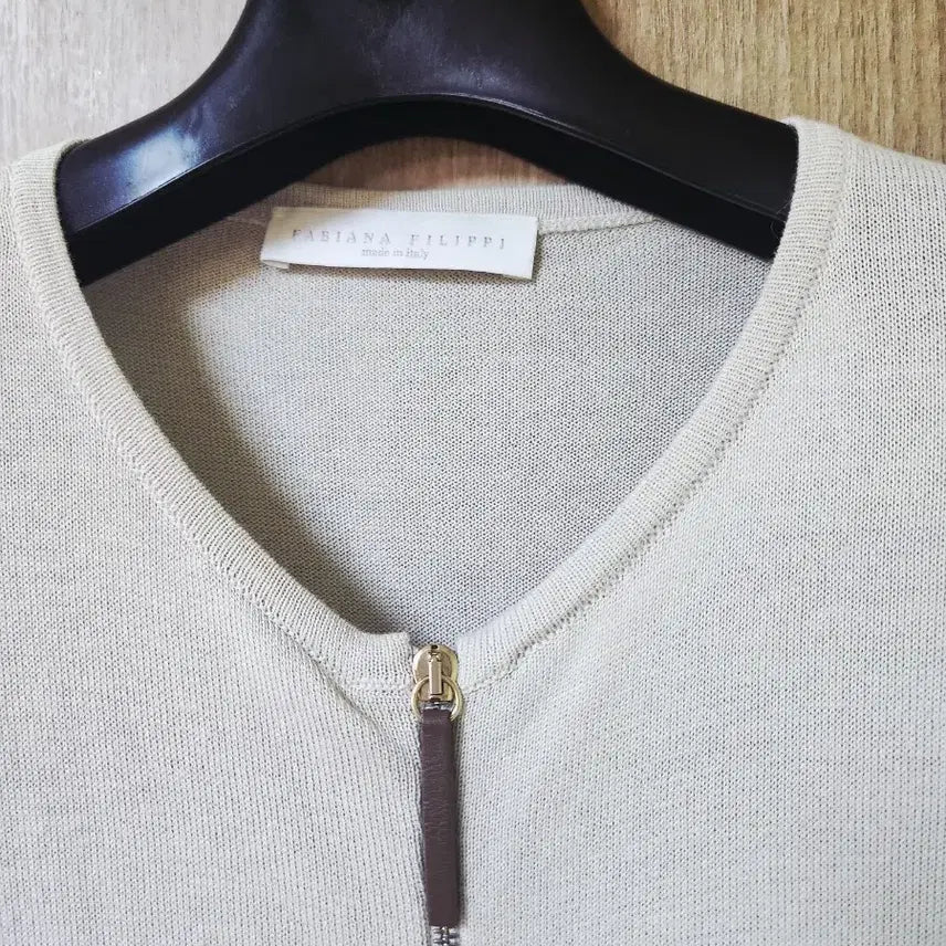 [BUNJANG] Fabiana Filippi Cotton Knit Cardigan / [정품] 파비아나필리피 이태리 코튼100 연그레이 집업 니트 가디건
