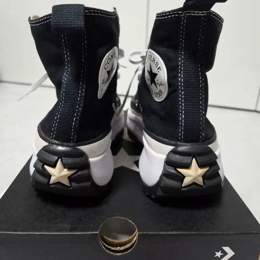[BUNJANG] Converse Run Star Hike Black Sneakers / 컨버스 런스타 하이크 블랙 225 (~240)운동화