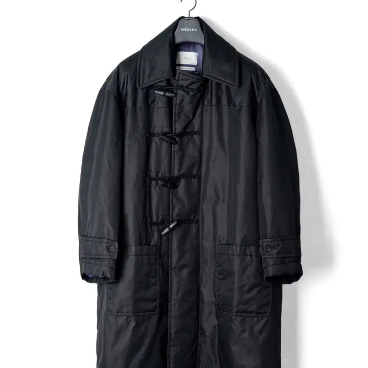 [BUNJANG] Ourselfs Insulation Gabardine Duffle Coat Black / [1] 아워셀브스 인슐레이션 개버딘 더플 코트 블랙 ourselves