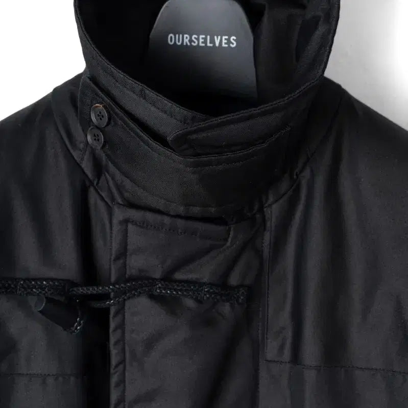 [BUNJANG] Ourselfs Insulation Gabardine Duffle Coat Black / [1] 아워셀브스 인슐레이션 개버딘 더플 코트 블랙 ourselves