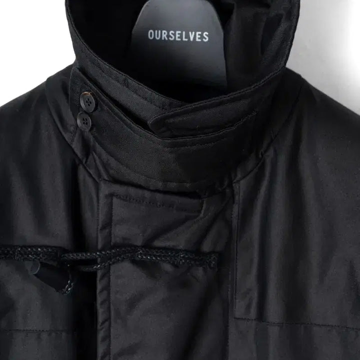 [BUNJANG] Ourselfs Insulation Gabardine Duffle Coat Black / [1] 아워셀브스 인슐레이션 개버딘 더플 코트 블랙 ourselves