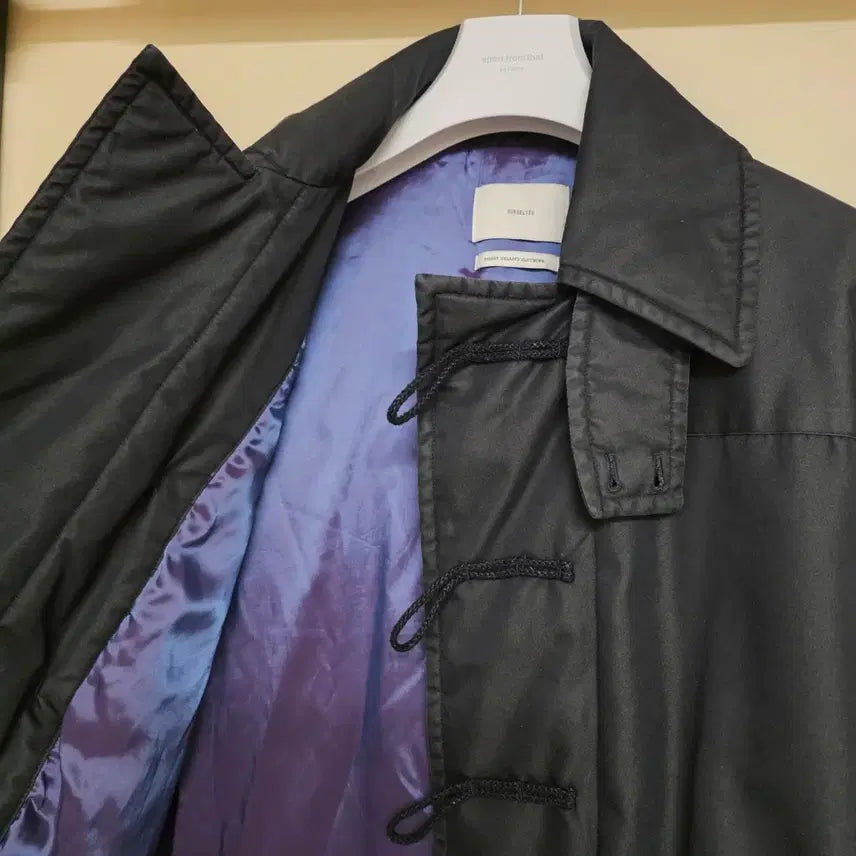 [BUNJANG] Ourselfs Insulation Gabardine Duffle Coat Black / [1] 아워셀브스 인슐레이션 개버딘 더플 코트 블랙 ourselves