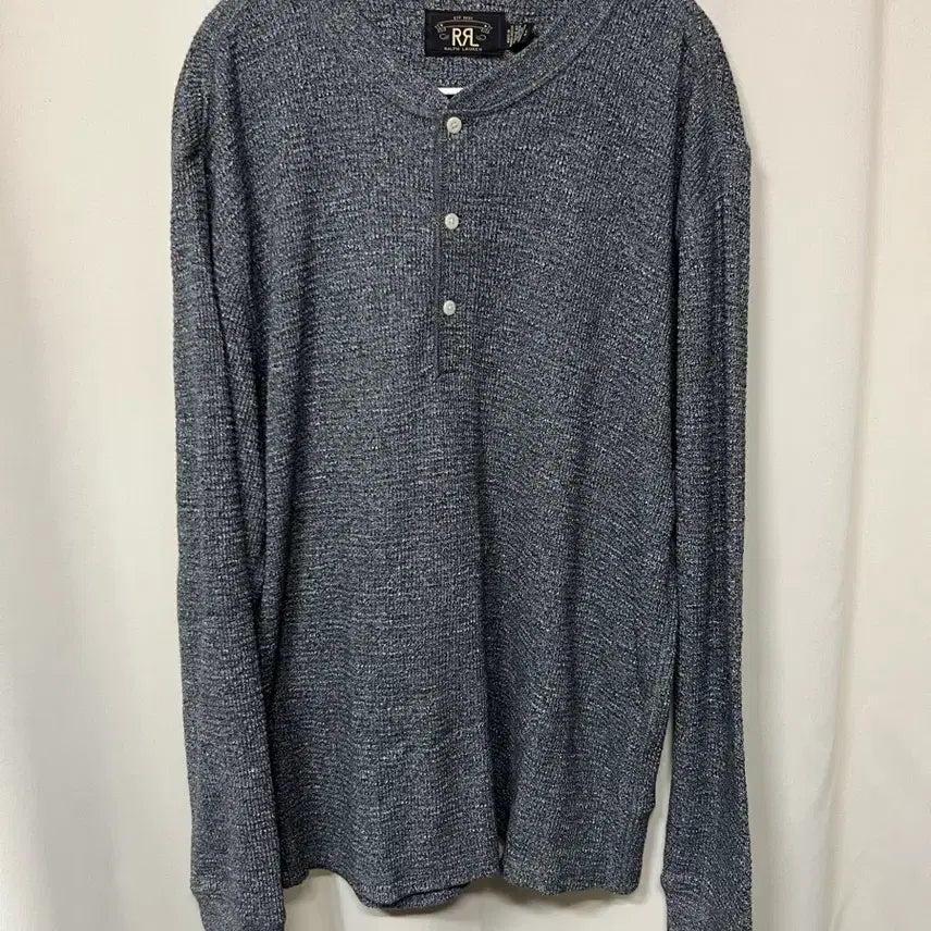 [SOLD OUT] RRL 가먼트 다이 와플 니트 헨리 셔츠 L