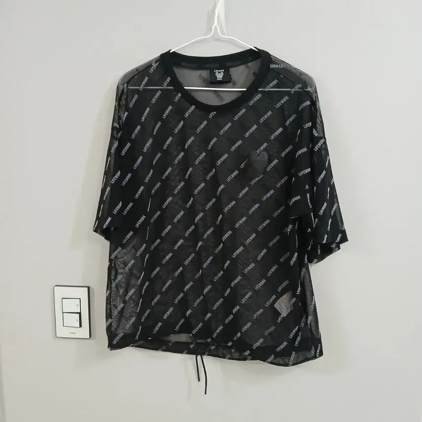 [BUNJANG] Lifework Chevron Mesh String T-Shirt Free Size / 라이프워크 쉐브론 메쉬스트링 티셔츠 정품 free
