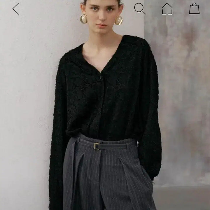 [BUNJANG] Barneys New York Philippe Feather Blouse / 바니스뉴욕 필립페더 블라우스 블랙 66 택채 새상품