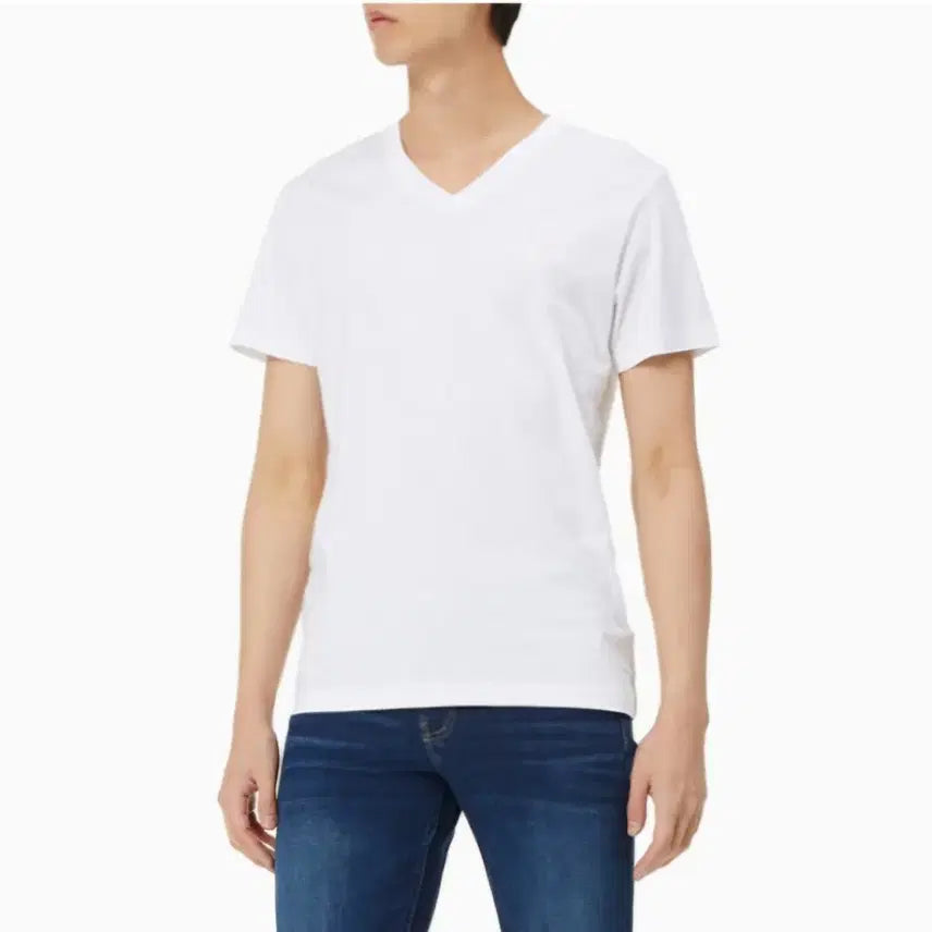 [BUNJANG] Calvin Klein V-neck CK Logo T-shirt / (새제품)켈빈클라인진 브이넥 ck로고 반팔티 L사이즈 팔아요