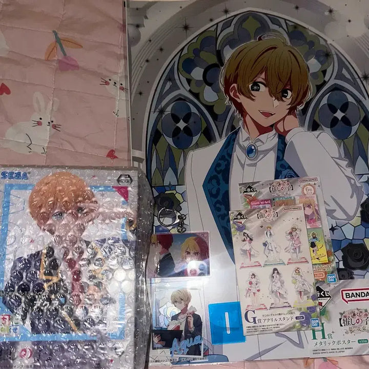 [BUNJANG] Oshi no Ko Aqua Figure Set (Sealed) / [무배] (미개봉)최애의아이 쿠지 아쿠아 세트 + 캔뱃지 +아크릴스탠딩