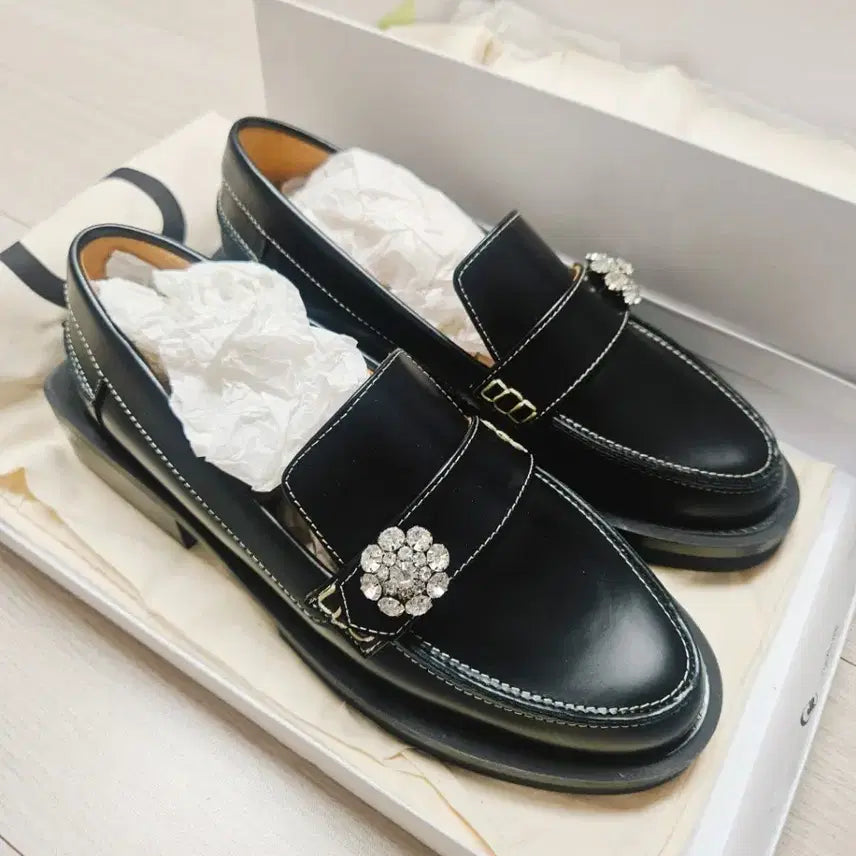 [BUNJANG] GANNI Crystal Leather Loafers (Size 35) / 새제품 가니 GANNI 크리스털 가죽 구두 225 size35