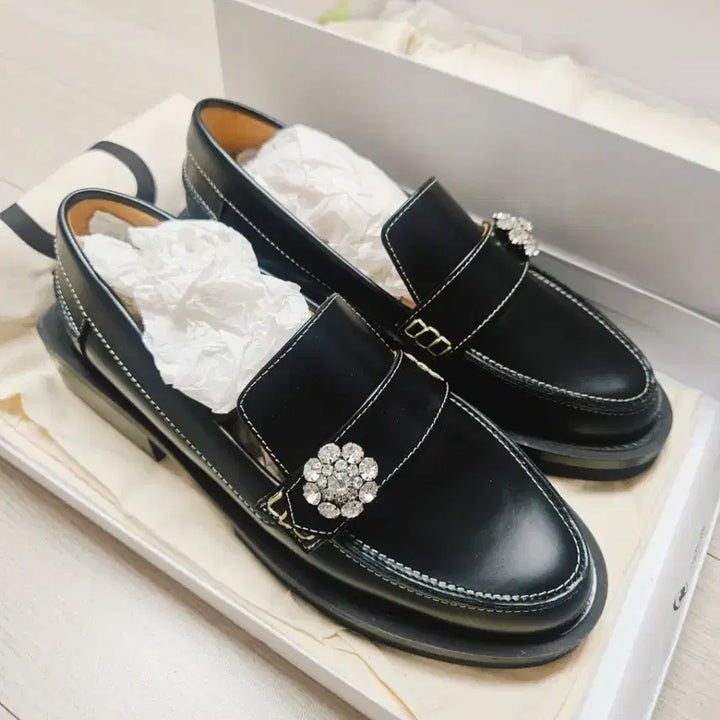 [BUNJANG] GANNI Crystal Leather Loafers (Size 35) / 새제품 가니 GANNI 크리스털 가죽 구두 225 size35