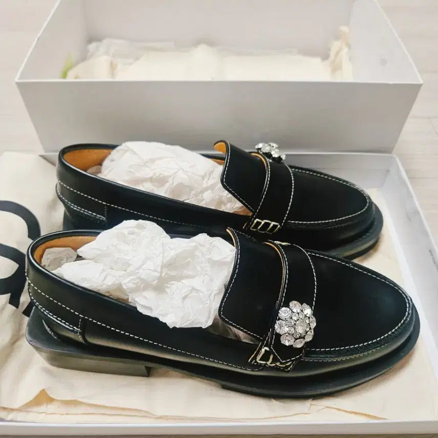 [BUNJANG] GANNI Crystal Leather Loafers (Size 35) / 새제품 가니 GANNI 크리스털 가죽 구두 225 size35