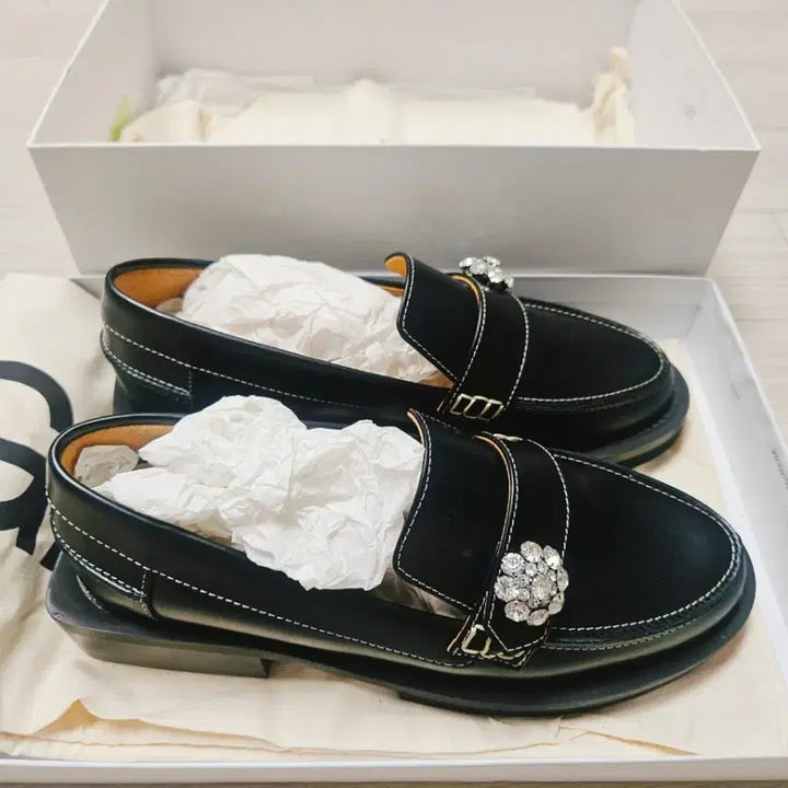 [BUNJANG] GANNI Crystal Leather Loafers (Size 35) / 새제품 가니 GANNI 크리스털 가죽 구두 225 size35