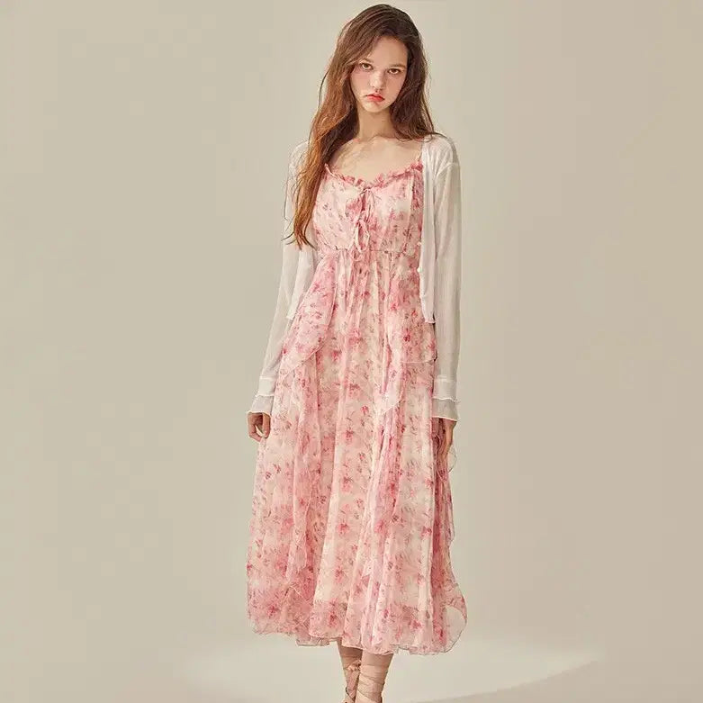 [BUNJANG] Bikini Vendor Chiffon Ruffle Crop Open Cardigan / 비키니밴더 쉬폰 러플 크롭 오픈 가디건 새상품