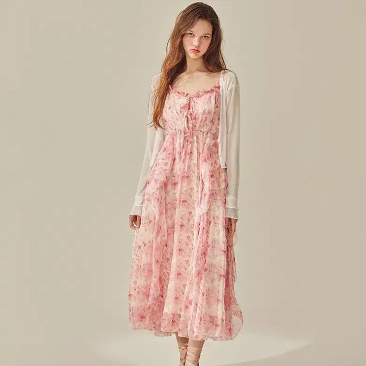 [BUNJANG] Bikini Vendor Chiffon Ruffle Crop Open Cardigan / 비키니밴더 쉬폰 러플 크롭 오픈 가디건 새상품