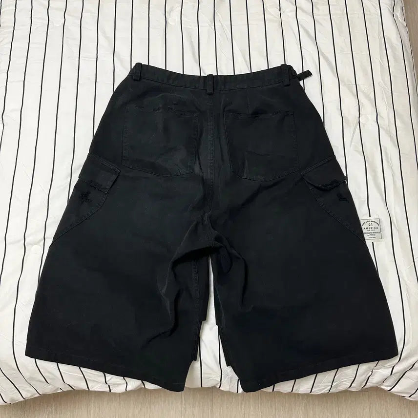 [BUNJANG] NONNODE Side Cargo Shorts Vintage Black / 논노드 사이드 카고 쇼츠 빈티지 블랙(2)