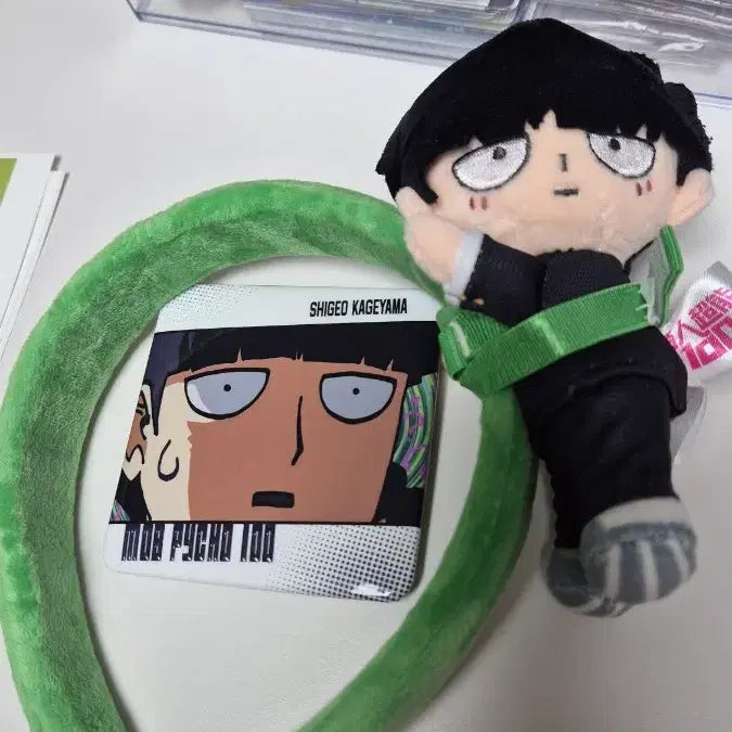 [BUNJANG] Mob Psycho 100 Mob Headband Doll Bundle Set / 모브사이코100 몹싸 머리띠 인형 누이 캔뱃지