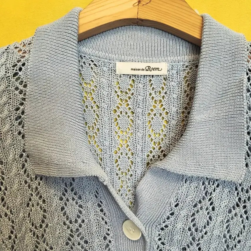 [BUNJANG] Maison de Rome Blue Knit Short Sleeve Top M / 메종드로엠 블루 니트 반팔 니트M