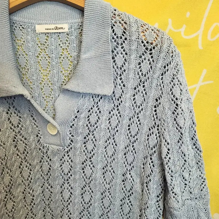 [BUNJANG] Maison de Rome Blue Knit Short Sleeve Top M / 메종드로엠 블루 니트 반팔 니트M