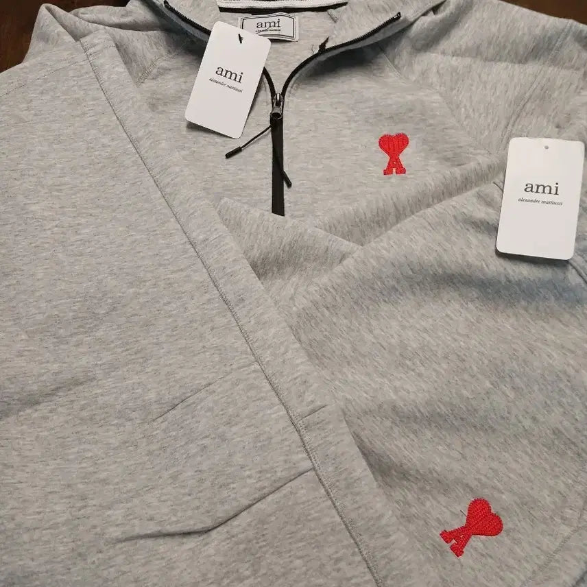 [SOLD OUT] 아미 스몰 하트 로고 후드집업 그레이 110