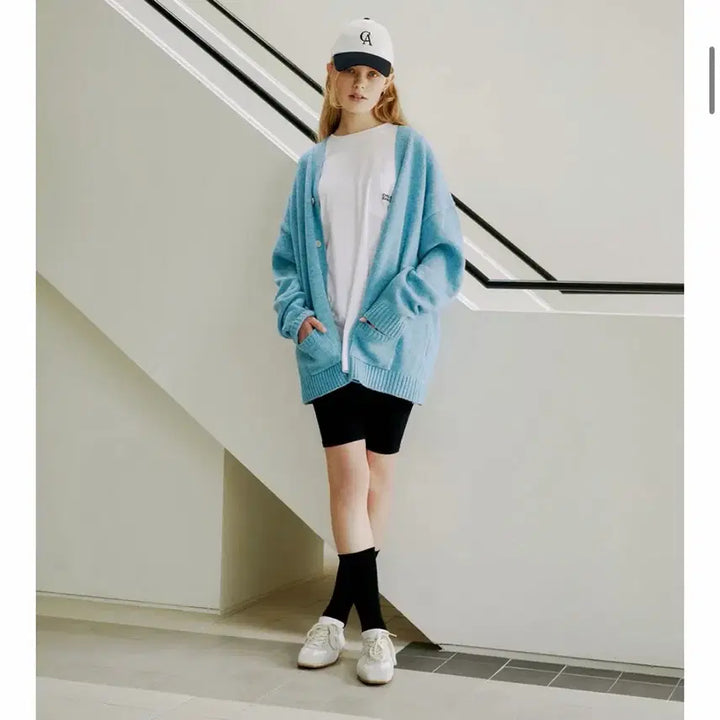 [BUNJANG] Childish Archive Lambswool Cardigan Blue / 차일디쉬 아카이브의 램스울 가디건