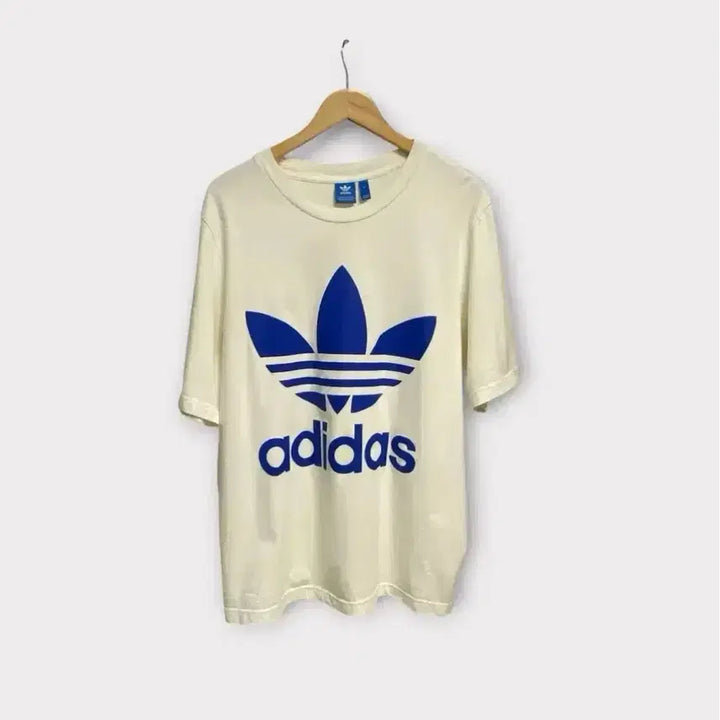 [BUNJANG] Adidas Big Logo Flame T-Shirt XL / 아디다스 블루 빅로고 불꽃 티셔츠 XL