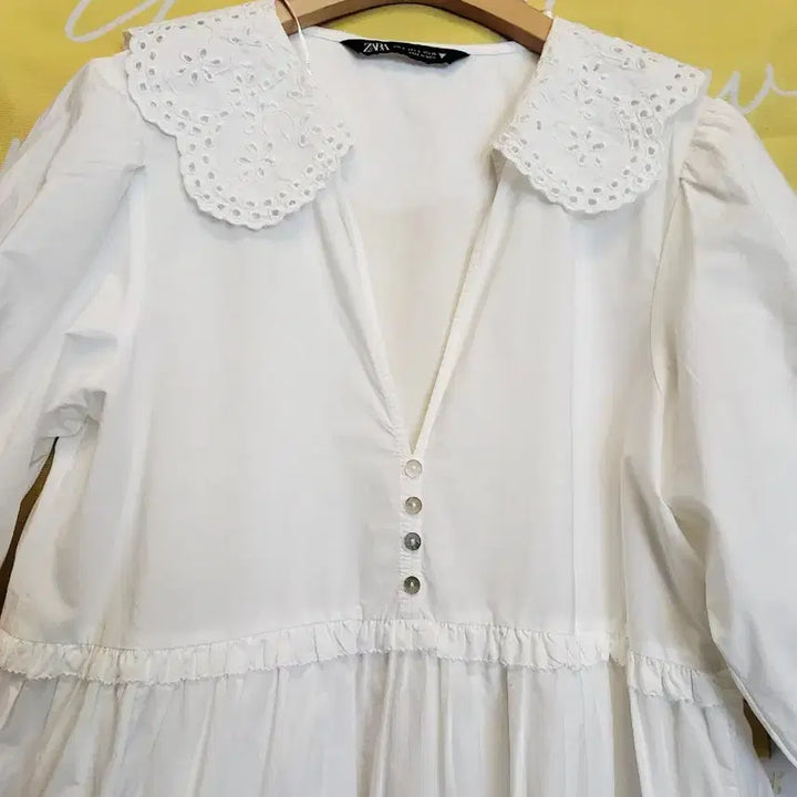 [BUNJANG] Zara White Mini Dress Lace Collar / 자라 화이트 미니 원피스26S