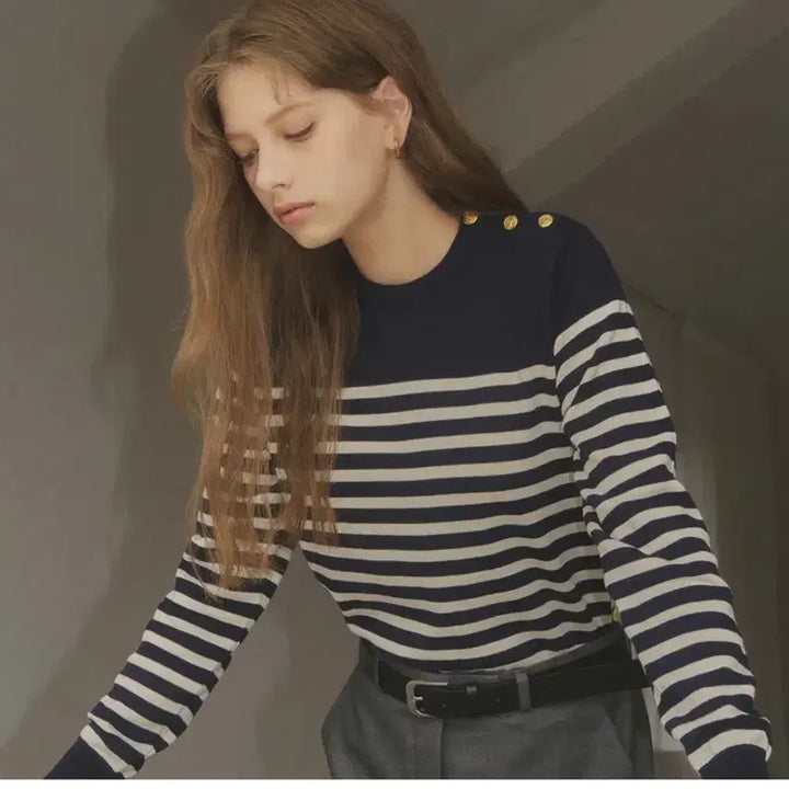 [BUNJANG] Siyazu Birkin Stripe Knit - Navy / 시야쥬 버킨 스트라이프 니트_Navy