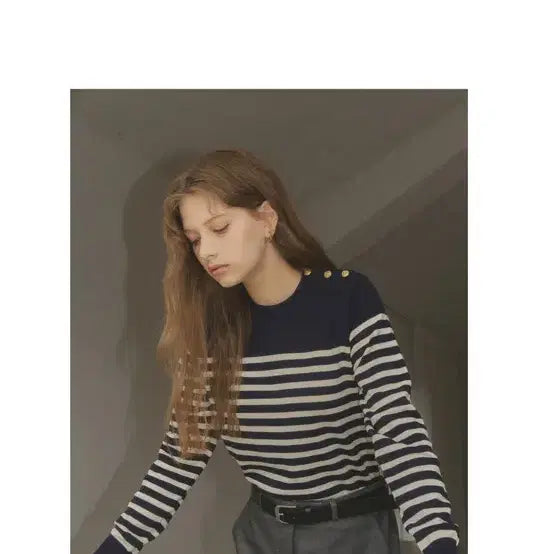 [BUNJANG] Siyazu Birkin Stripe Knit - Navy / 시야쥬 버킨 스트라이프 니트_Navy