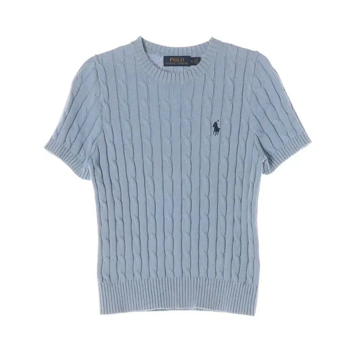 [BUNJANG] Polo Ralph Lauren Cable Knit Short Sleeve T-Shirt M / 폴로 랄프로렌 케이블 니트 반팔티 M
