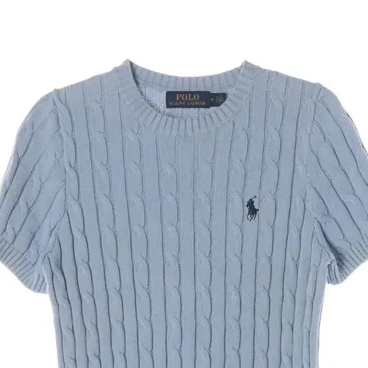 [BUNJANG] Polo Ralph Lauren Cable Knit Short Sleeve T-Shirt M / 폴로 랄프로렌 케이블 니트 반팔티 M