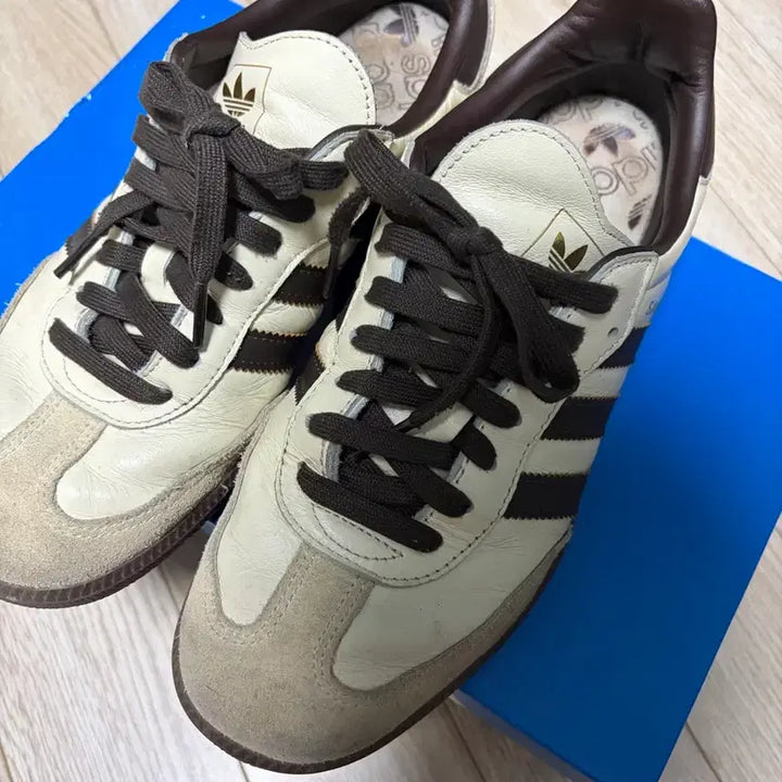 [BUNJANG] Adidas Samba OG Cream White Dark Brown Sneakers / 아디다스 삼바 OG 크림 화이트 다크 브라운 260