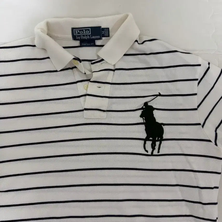 [BUNJANG] Big Pony Stripe Polo T-shirt / 빅포니 스트라이프 카라티
