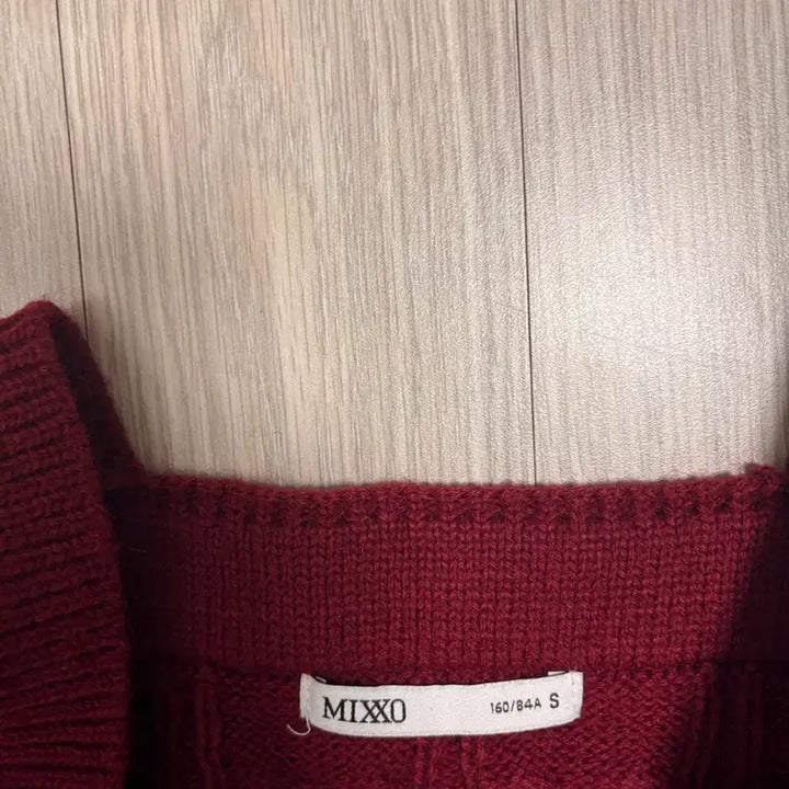 [BUNJANG] MIXXO Square Neck Knit Top / 미쏘 스퀘어넥 니트 버건디