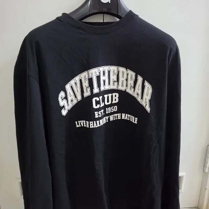 [BUNJANG] Save the Bear Club Black Long Sleeve T-Shirt / 세이브더베어 클럽 블랙 긴팔 티셔츠