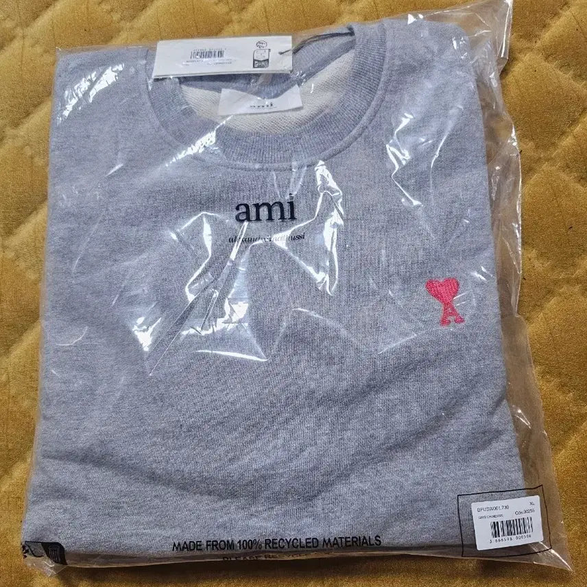 [BUNJANG] AMI Small Heart Logo Sweatshirt Gray XL / 아미 스몰 하트 로고 맨투맨 그레이 새상품xl