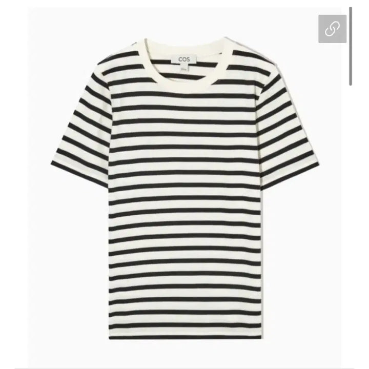 [SOLD OUT] COS 코스 스트라이프 레귤러 핏 반팔 티셔츠 블랙m