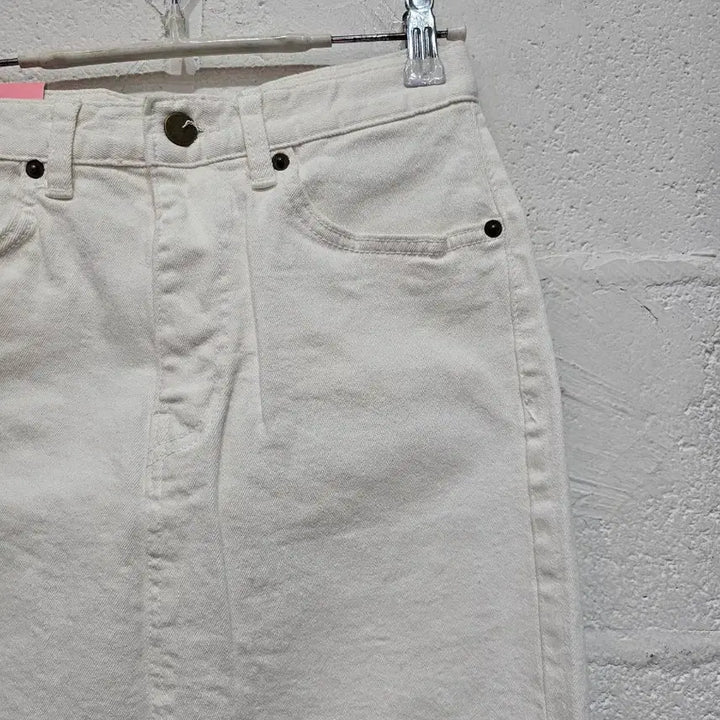 [SOLD OUT] S,M사이즈 뒷트임 화이트진 스커트(9245)