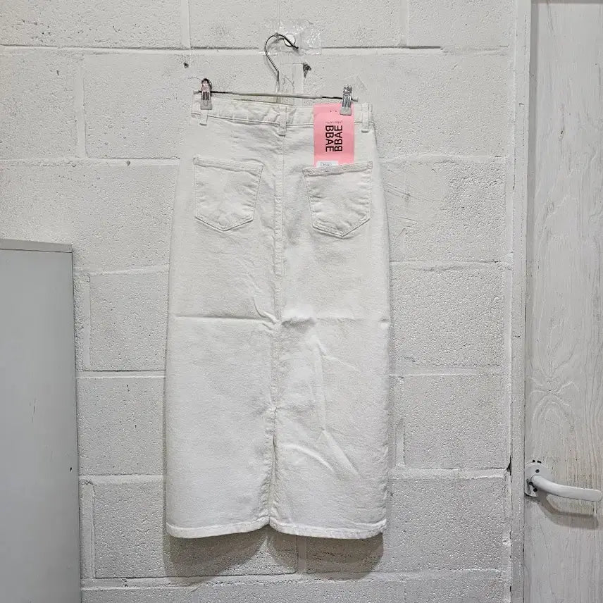 [SOLD OUT] S,M사이즈 뒷트임 화이트진 스커트(9245)