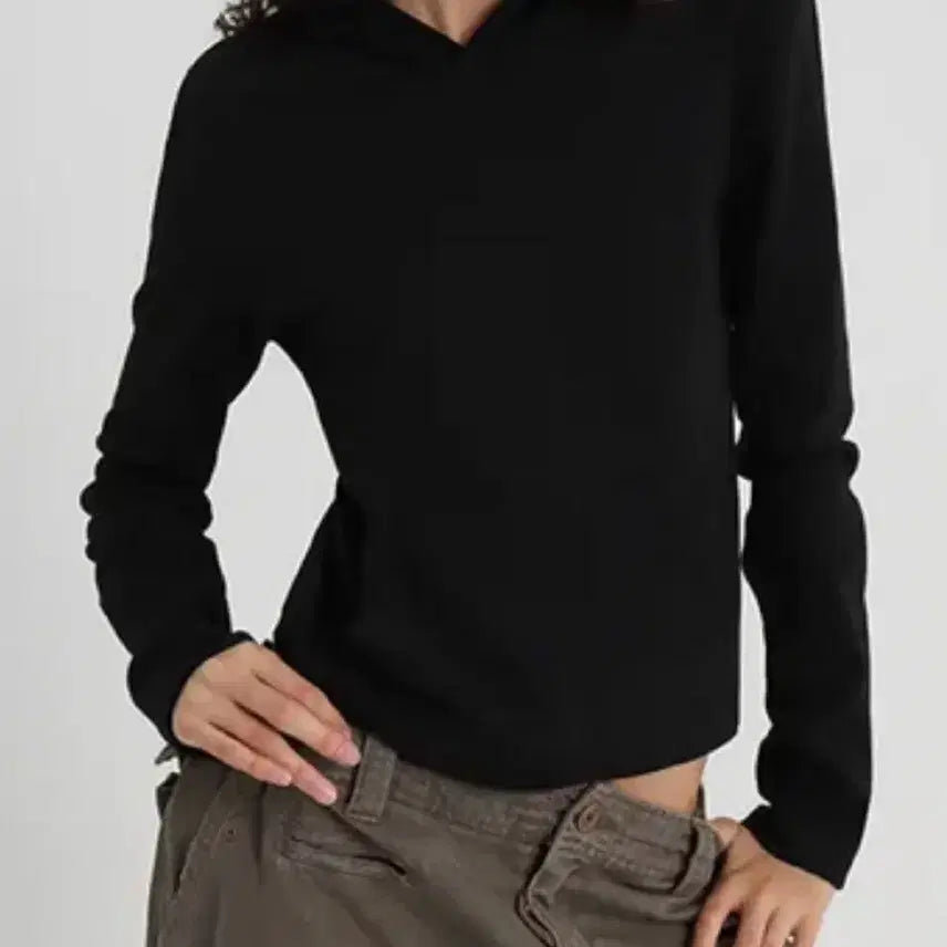 [BUNJANG] Black Up Light Standard Hoodie Long Sleeve T-Shirt / 블랙업 라이트 스탠다드 후드 긴팔티