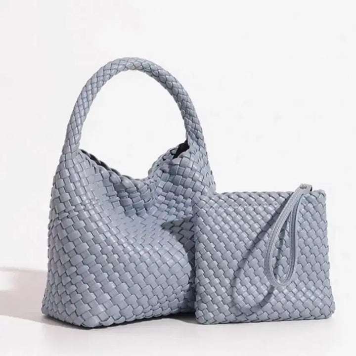 [BUNJANG] Natural Cowhide Bottega Style Weaving Tote Bag / 천연소가죽 보테가스타일 위빙 토트백 숄더백겸용