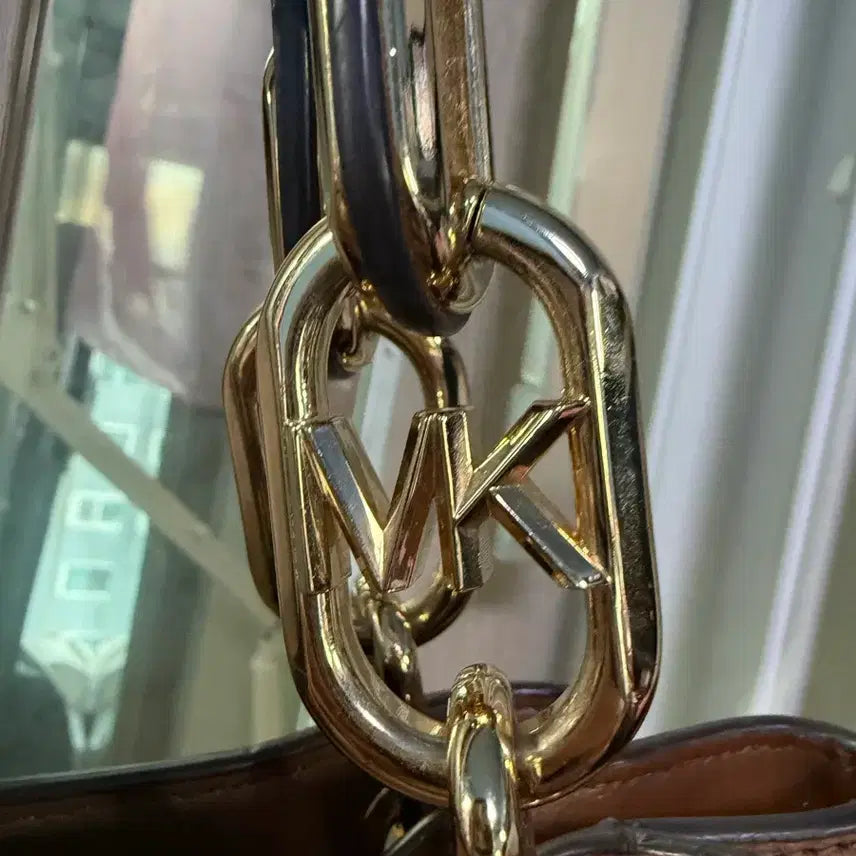 [BUNJANG] Michael Kors Genuine Brown Leather Shoulder Bag / 마이클코어스 정품 브라운 숄더백