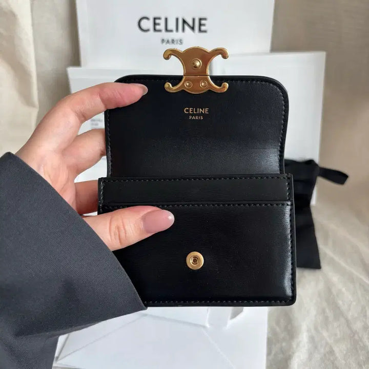 [BUNJANG] Celine Triomphe Shiny Calfskin Flap Card Wallet / (정품/새상품급) 셀린느 트리옹프 샤이니 카프스킨 플랩 카드 지갑