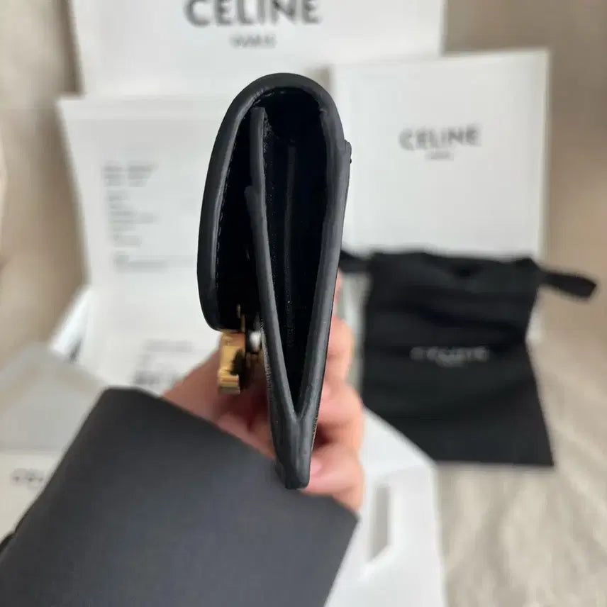 [BUNJANG] Celine Triomphe Shiny Calfskin Flap Card Wallet / (정품/새상품급) 셀린느 트리옹프 샤이니 카프스킨 플랩 카드 지갑