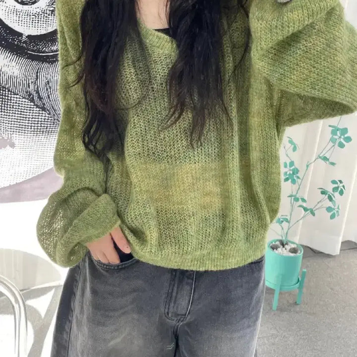 [BUNJANG] 802 Cloud See-Through Knit / 802 Cloud see-through knit
