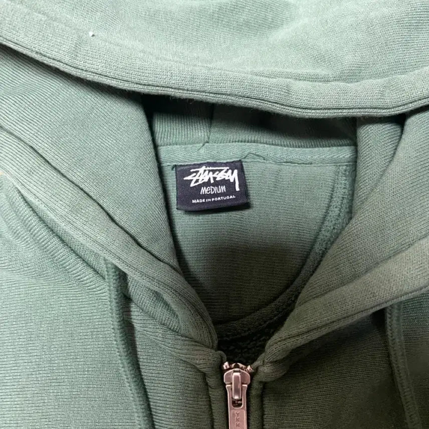 [BUNJANG] Stussy Green Hoodie Zip-up / 스투시 그린 후드집업