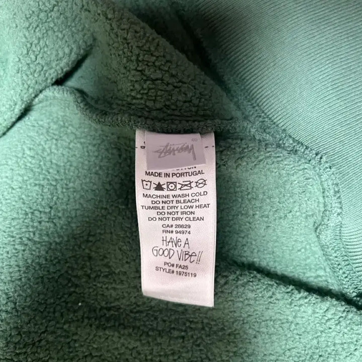 [BUNJANG] Stussy Green Hoodie Zip-up / 스투시 그린 후드집업