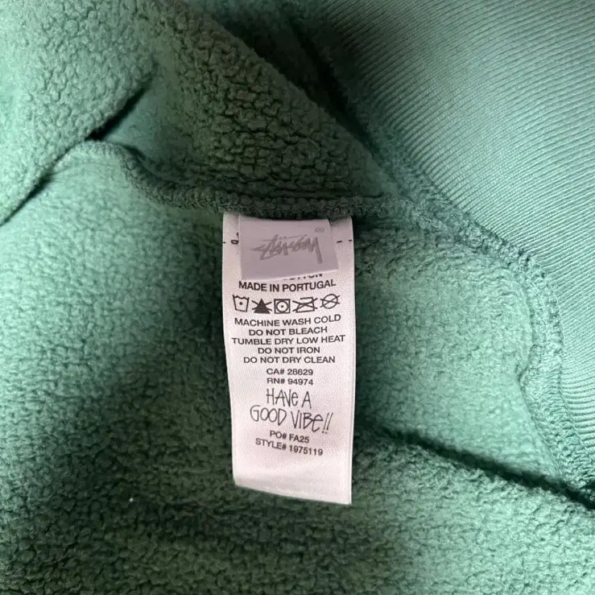[BUNJANG] Stussy Green Hoodie Zip-up / 스투시 그린 후드집업