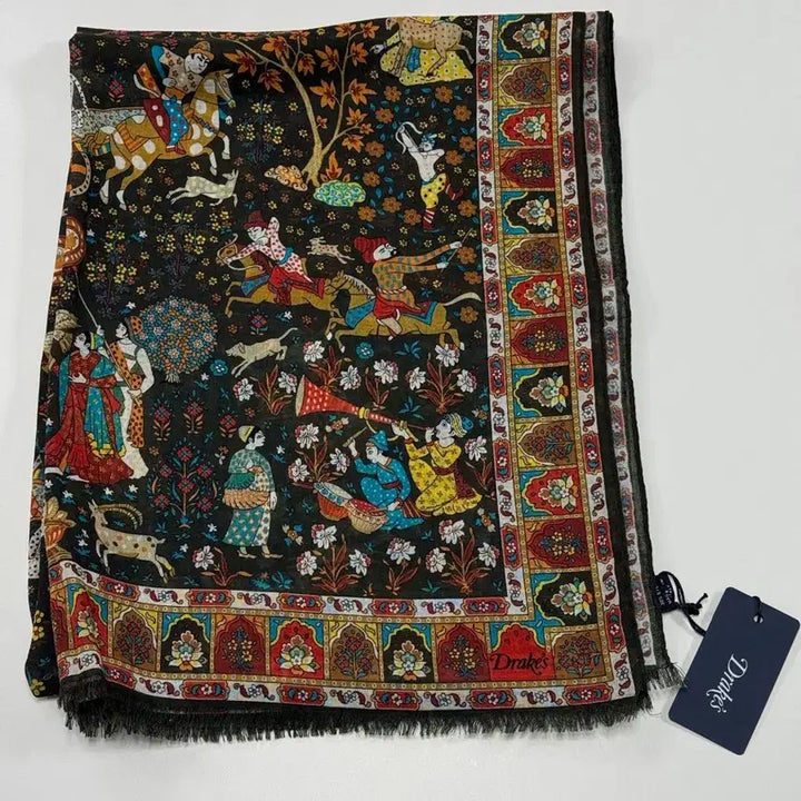 [BUNJANG] Drakes Mughal Garden Scarf Dark Green / [F] 드레익스 무굴 가든 스카프 다크 그린 새상품